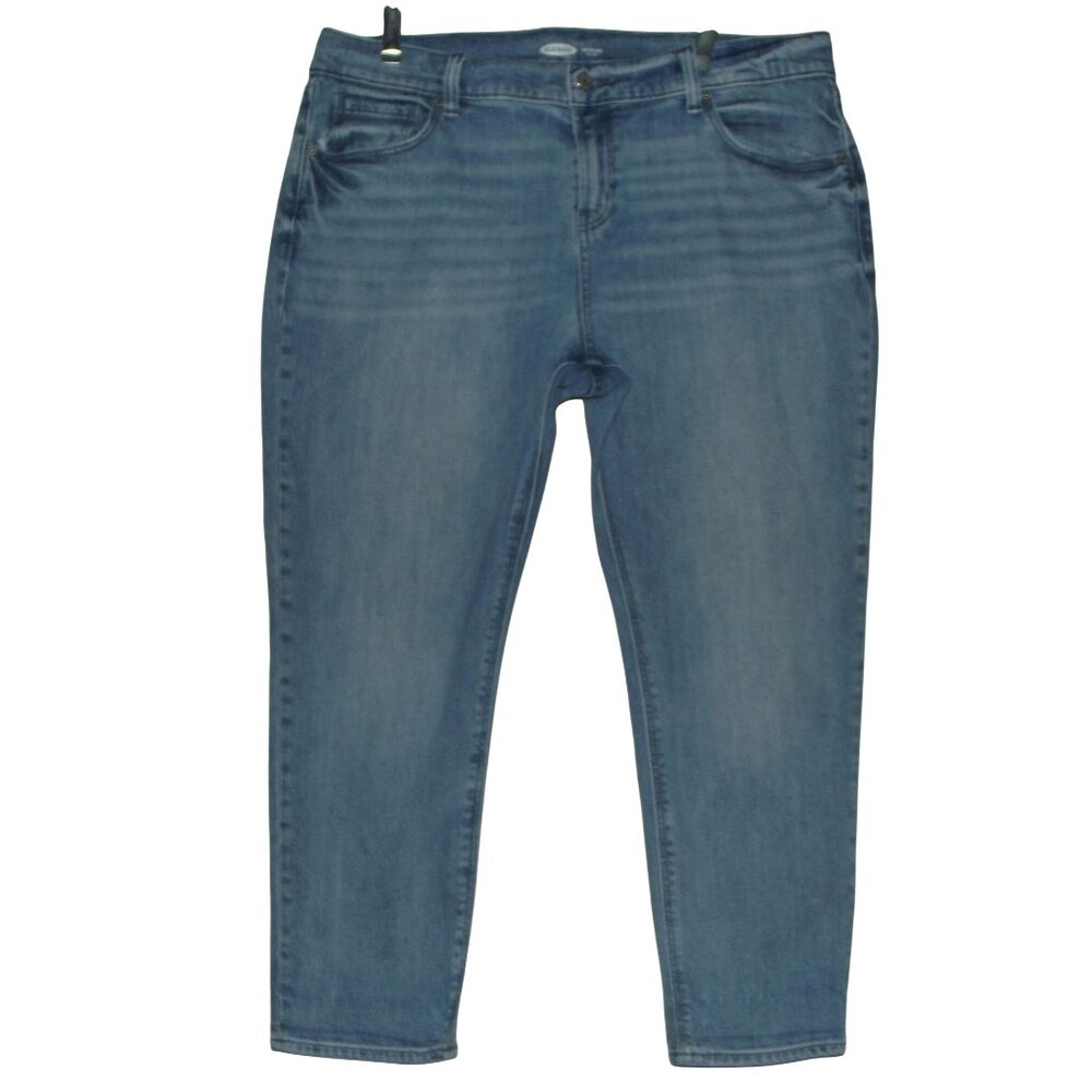 Old Navy Jeans Womens 14P x 25" Boyfriend Garcia Cropped Mid Rise Crop blue